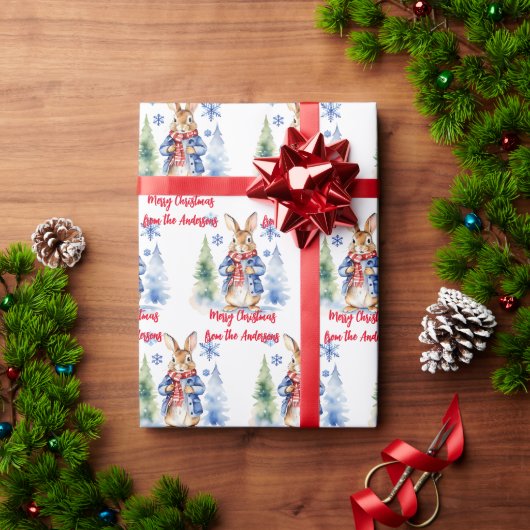 Papier Cadeau Peter Rabbit Noël personnalisé (Cadeau de vacances)