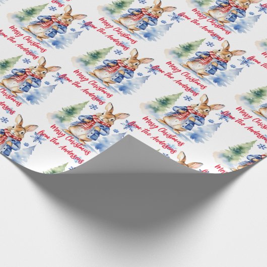 Papier Cadeau Peter Rabbit Noël personnalisé (Coin)