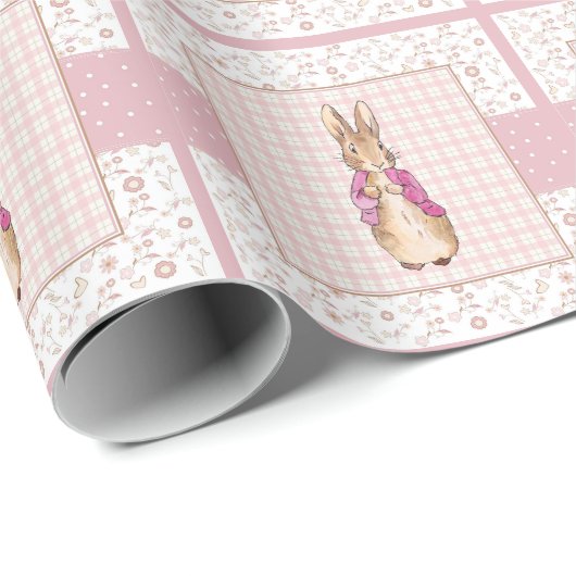 Papier Cadeau Peter the Rabbit Check & Floral pattern (Coin rond)