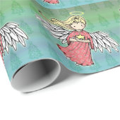 Papier Cadeau Petit ange de Noël (Coin rond)