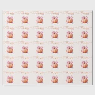 Papier Cadeau Petit Baby shower Citrouille - Chute de Bow Rose