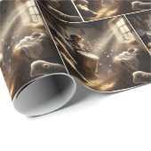 Papier Cadeau Petit Batteur Garçon avec bébé Jésus (Coin rond)