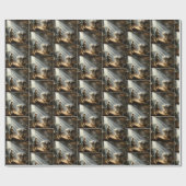 Papier Cadeau Petit Batteur Garçon avec bébé Jésus (Plat)