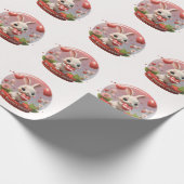 Papier Cadeau Petit bébé Lapin valentine coeur Enveloppement Pap (Coin)