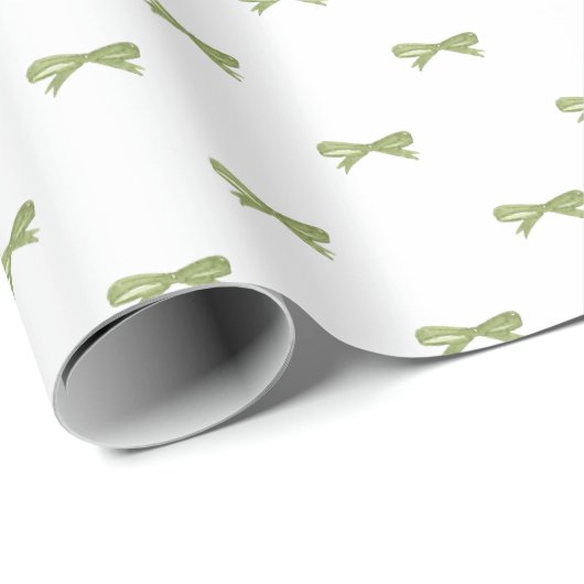 Papier cadeau Petit Bow vert (Coin rond)