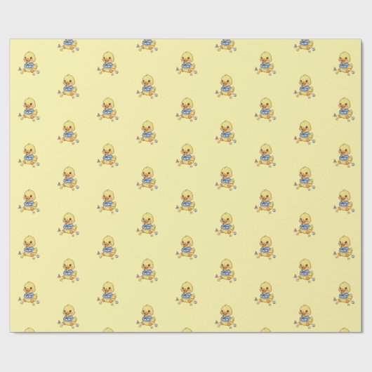 Papier Cadeau Petit Canard Mignon (Plat)