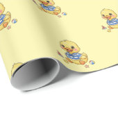 Papier Cadeau Petit Canard Mignon (Coin rond)