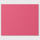 Papier Cadeau Petit carreau rouge et rose (Plat)