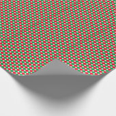 Papier Cadeau Petit cercle rouge et vert Motif vacances (Coin)