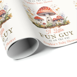 Papier Cadeau Petit Champignon Amusant Fleur Garçon Baby Shower