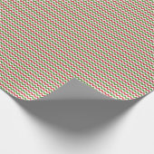 Papier Cadeau Petit Chevron rouge foncé, vert et blanc (Coin)