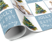 Papier Cadeau Petit Chien Chien Chien Chien Chien Animaux de Noë (Coin rond)