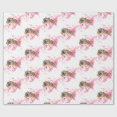 Papier Cadeau Petit chien d'aquarelle portrait animal (Plat)