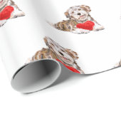 Papier Cadeau Petit chien de compagnie avec papier d'enveloppeme (Coin rond)