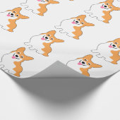 Papier Cadeau Petit chiot de sourire mignon de corgi (Coin)