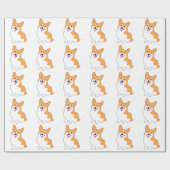 Papier Cadeau Petit chiot de sourire mignon de corgi (Plat)