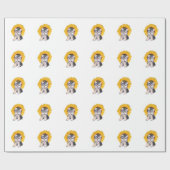 Papier Cadeau Petit chiot du Yorkshire mignon chien & tournesol (Plat)