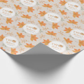Papier Cadeau Petit Citrouille Feuille d'automne automne automne (Coin)