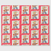 Papier Cadeau Petit cowboy avec le joyeux anniversaire 2 de (Plat)
