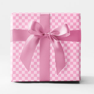 Papier Cadeau Petit damier rose clair