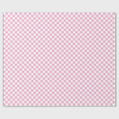 Papier Cadeau Petit damier rose clair et blanc (Plat)