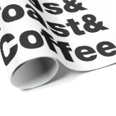 Papier Cadeau Petit-déjeuner (Bacon & oeufs & Toast & Coffee.) (Coin rond)