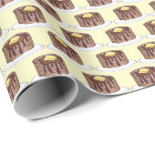 Papier Cadeau Petit-déjeuner Pancakes Flapjack Petit Sirop Pile (Coin rond)
