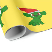 papier cadeau Petit Dragon de Noël (Coin rond)