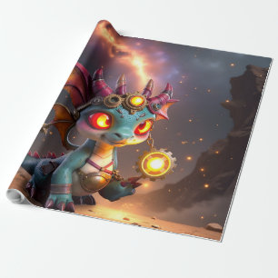 Papier Cadeau Petit Dragon, Grande Énergie – L'Ember Clockling