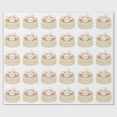 Papier Cadeau Petit Dumpling Anniversaire Blanc (Plat)