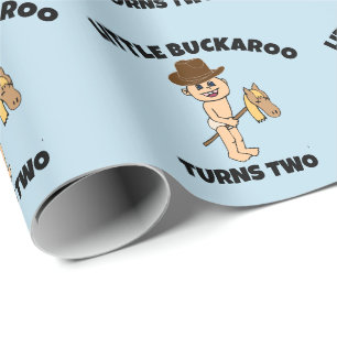 PAPIER CADEAU PETIT GARÇON COWBOY ANNIVERSAIRE PERSONNALISÉ