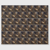 Papier Cadeau Petit garçon jouant son tambour pour bébé en colèr (Plat)