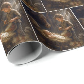 Papier Cadeau Petit garçon jouant son tambour pour bébé en colèr (Coin rond)