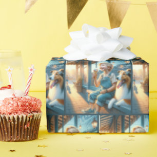 Papier Cadeau Petit Garçon Mangeant Un Cône De Crème De Glace