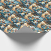 Papier Cadeau Petit Garçon Mangeant Un Cône De Crème De Glace (Coin)