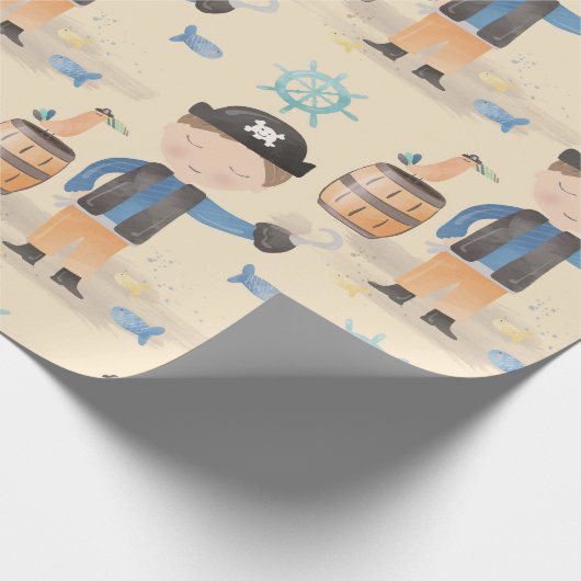Papier Cadeau Petit garçon pirate (Coin)