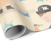 Papier Cadeau Petit garçon pirate (Coin rond)