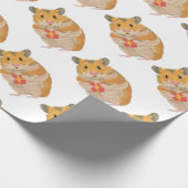 Papier Cadeau Petit Hamster mignon tenant un cadeau de Noël (Coin)