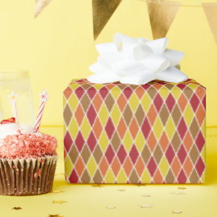 Papier Cadeau Petit Harlequin aux tons d'automne