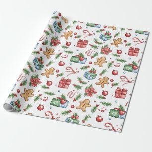 Papier Cadeau Petit homme en pain d'épices de Noël