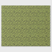 Papier Cadeau Petit imprimé léopard jaune fluorescent (Plat)