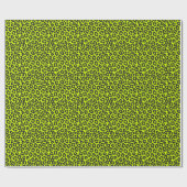 Papier Cadeau Petit imprimé léopard vert fluorescent miniature (Plat)