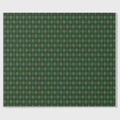 Papier Cadeau Petit Jacquard irlandais vert foncé St Patrick's D (Plat)