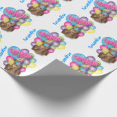 Papier Cadeau Petit joyeux anniversaire mignon du singe | (Coin)