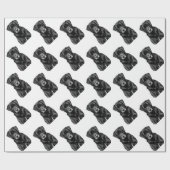 Papier Cadeau Petit Labrador Chien noir Chien Chien Chien Chien  (Plat)