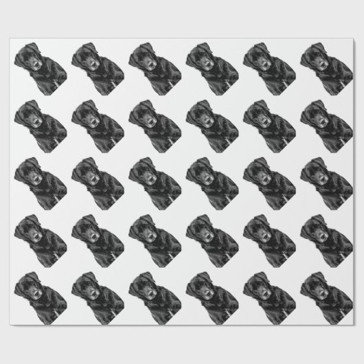 Papier Cadeau Petit Labrador Chien noir Chien Chien Chien Chien  (Plat)