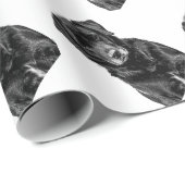 Papier Cadeau Petit Labrador Chien noir Chien Chien Chien Chien  (Coin rond)