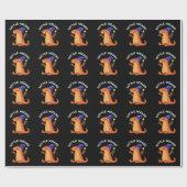 Papier Cadeau Petit Magicien Drôle de Lézard Punir Fond Sombre (Plat)