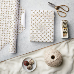 Papier Cadeau Petit motif de couronne d'abeille dorée vintage su