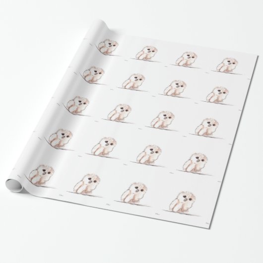 Papier Cadeau Petit oiseau de chouette (Déroulé)